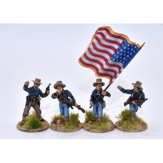 EE.UU., grupo de mando de infantería/caballería avanzando