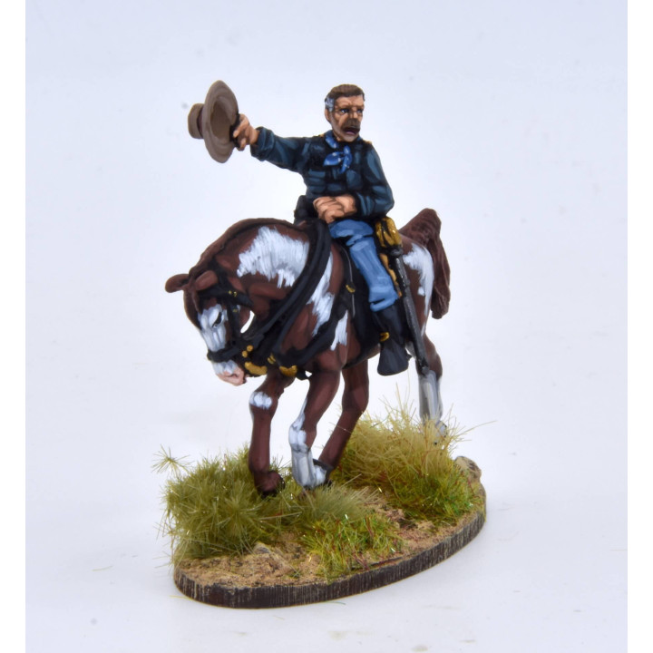 Coronel estadounidense a caballo