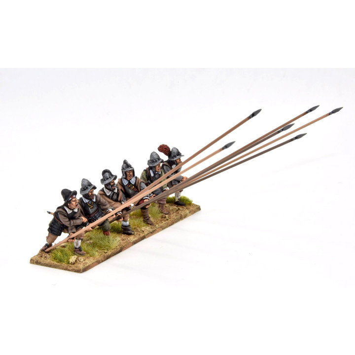 Armoured pikemen receiving cavalry