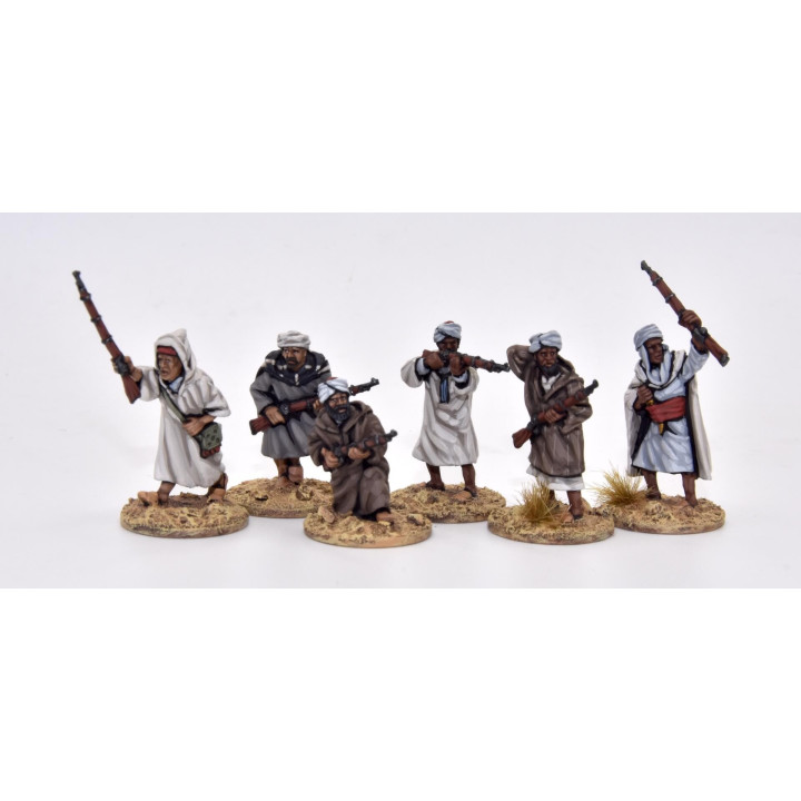 Arab/Berber on foot, turbans and rifles