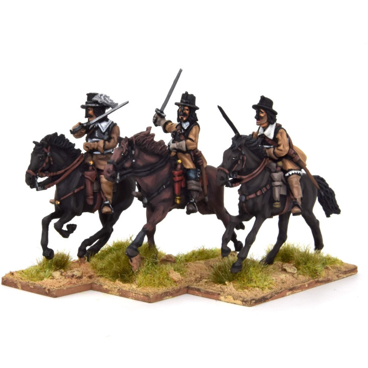 Cavalry charging with sword, breastplate and chapeau d'arme