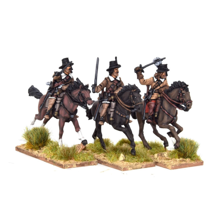 French Cavalry charging with sword, buff coat and chapeau d'arme