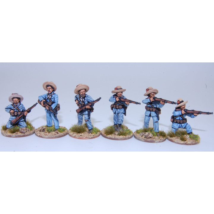 Infantería española disparando/recargando, equipamiento de 1897